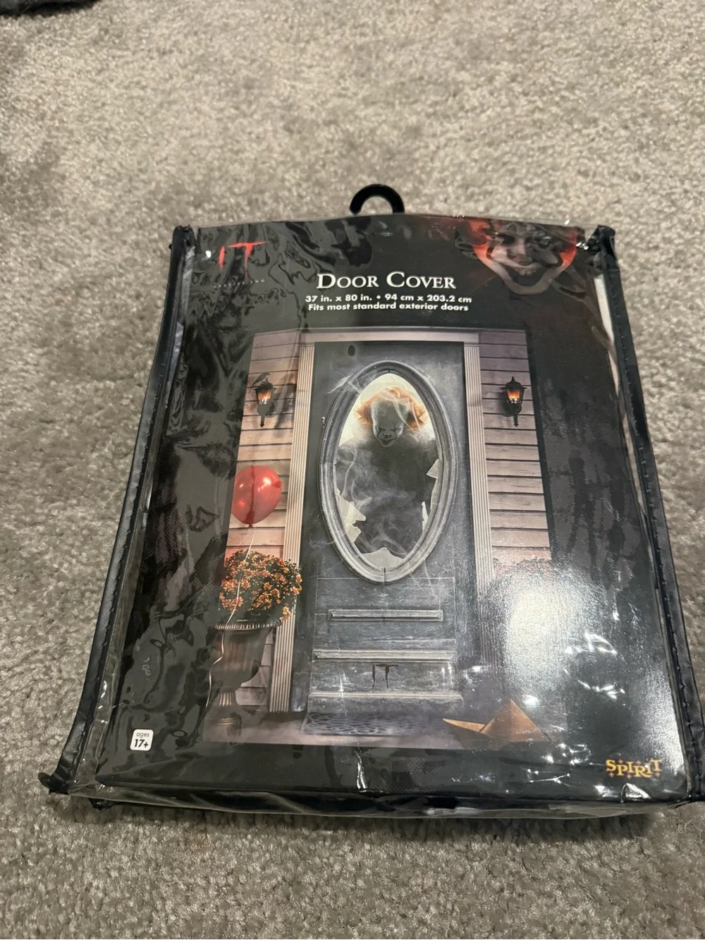 Spirit Black and Red Halloween Door Cover